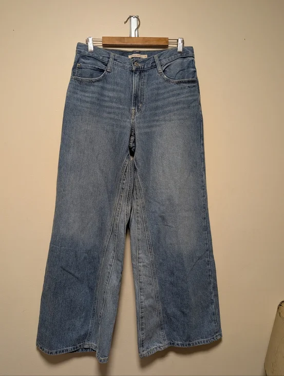 Levi’s 94 Baggy Wide Leg Jeans W30 L31 Light Wash Denim - Picture 4 of 11